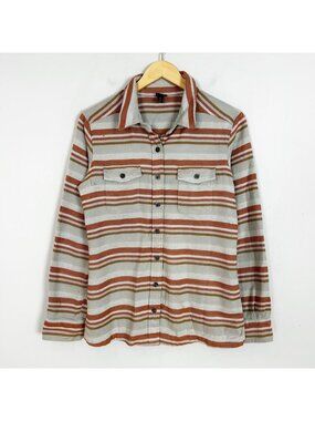 Patagonia Fjord Flannel Striped Button Down Shirt Long Sleeve Classic Size 6 Wom